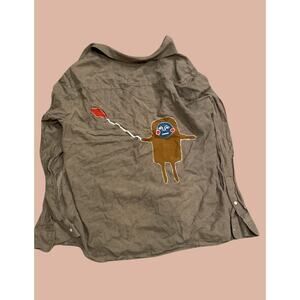 Medium Upcycled Button Up | Boho Indie Maximalist Reworked and Recycled Fashion